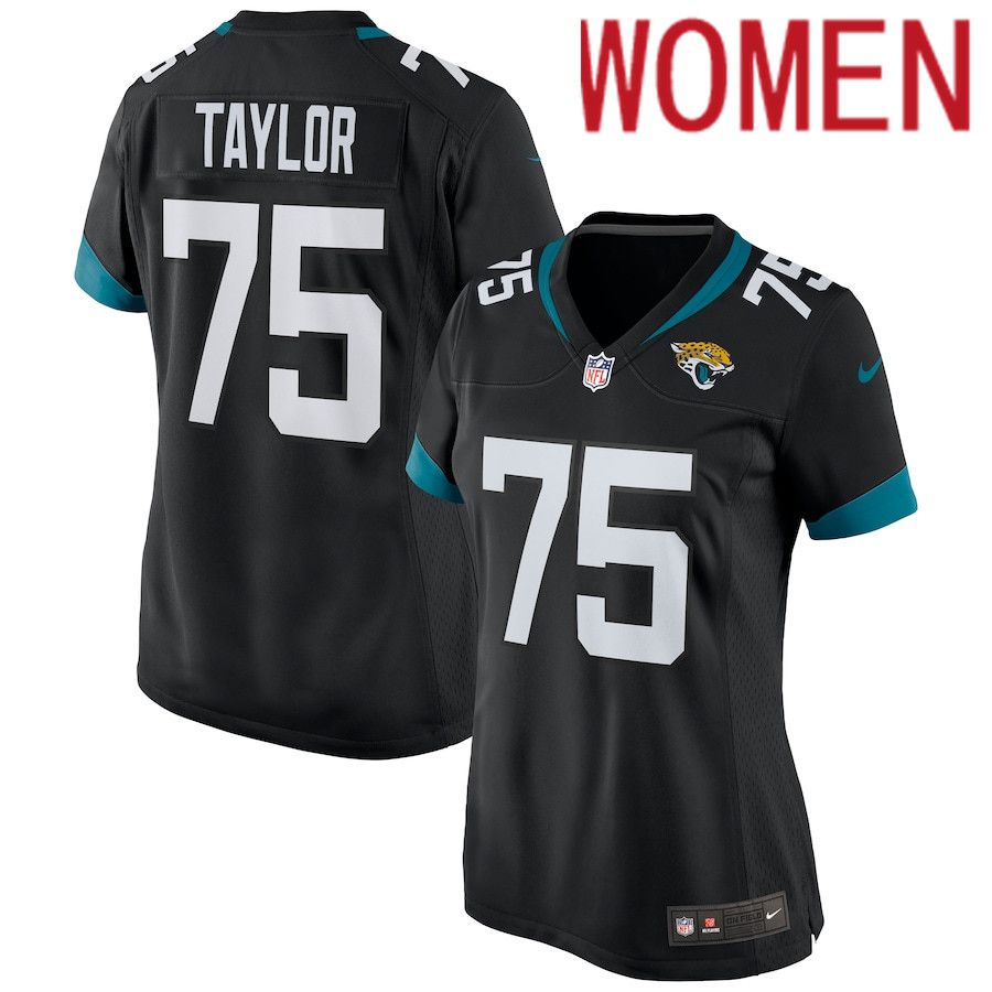 Women Jacksonville Jaguars 75 Jawaan Taylor Nike Black Game NFL Jersey